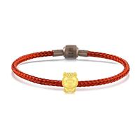 CHOW SANG SANG 999 24K Solid Gold Mini Charm Chinese Zodiac Lovely Cute Animal Mini Charm Bracelet for Women, 6.6 Inches, (17 CM), Metal, no gemstone