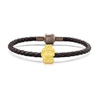 CHOW SANG SANG 999 24K Solid Gold Zodiac Guardian Buddha Mini Charm Bracelet for Women and Men, 6.6 Inches, (17 CM), Metal, No Gemstone