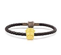 CHOW SANG SANG 999 24K Solid Gold Zodiac Guardian Buddha Mini Charm Bracelet for Women and Men, 6.6 Inches, (17 CM), Metal, no gemstone