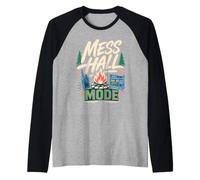 Chow Time Mode Summer Camp Outdoor Adventure Raglan Baseball Tee