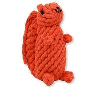Chowabunga Oliver The Squirrel Dog Toy Handmade Eco Cotton Rope Squirrel Toy for Dogs - Natural, Non-Toxic Dyes, Dog Chew Toys for Small & Medium Breed Dogs, Cats (Large)