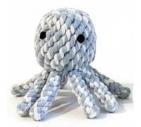 Chowabunga Ollie The Octopus Dog Toy Tough Handmade Eco Cotton Rope Dog Toy Octopus with Natural, Non-Toxic Dyes - Dog Octopus Toy Aggressive Chewers (Blue, Small)