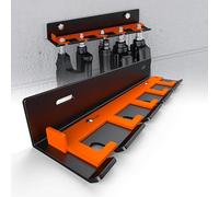 CHOWZZ Air Tool Holder, Air Tool Rack for Garage Walls and Tool Cart Storage Organizer，Wall Mounted Lockable Pneumatic Tool Hanger for Air Compressor Tools, Pneumatic Nail Gun, Black-5 Slots