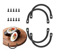 CHOWZZ Serving Tray Handles Hardware, Side Fixing Handle for Trays Cutting Board and Charcuterie Board，Metal Rustic Curved Handle Pulls for Wood Box Drawer Pack of 4