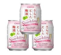 Choya The Choya Sarari Umeshu Sparkling 250ml (Pack of 3) | Japanese Plum Wine Cocktail | 4% Alc./Vol | Light, Refreshing & Fruity Sparkling Umeshu