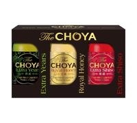 CHOYA Umeshu Mini Multi Pack 3 x 50ml - Japanese Plum Liqueur Selection - Extra Shiso, Royal Honey & Extra Years - 17% ABV - Fruit Liqueur Tasting Set - Japan Origin