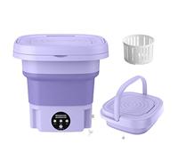 Chpbolly Portable Mini Washing Machine, Foldable Washing Machine and Spin, Small Foldable Bucket, Suitable for Apartment, Dorm, Travel, Best Gift Choice (Purple/8L) (01)