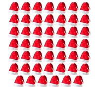 CHPL 48 PCS | Matching Santa Hats for Family or Team | Red Velvet Holiday Hats with White Trim | Ideal for Gifting, Parties, and Group Activities