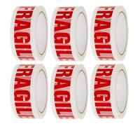 CHPL 6 Pcs Of Fragile Printed Adhesive Tape Roll Size 48mm x 66 Metre Strong Thick & Secure Water-resistant Tape for Industrial Packaging Cartons Cardboard Boxes Tape Moving Homes (Fragile, 2 Inch)