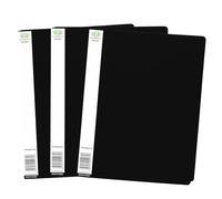CHPL A4 Black Display Book - 20 Pockets and 40 Views Per Book Poly Plastic Folders Perfect for Professional Presentations, Project Portfolios, and Document Storage - (Set of 3)