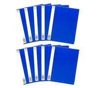 CHPL Pack of 10 A4 Blue Display Folders - 20 Pockets & 40 Views, Poly Sleeves for Document Storage, Presentation, Project, Brochure & Certificate Organization - Perfect for Office, School & Home Use