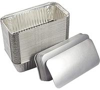 CHPL (Pack of 100) Disposable Aluminium Foil Containers with Lids Ideal for Baking, BBQ, Cooking Christmas Party & Meal Prep Tray Disposable Pans Perfect for Kitchen Catering Lunch Takeaway (120 ML)