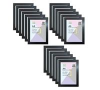 CHPL- [ Pack of 15 A4 Size Black Border Frame | Classic Black Wooden Certificate Frame | Glass Photo Frames for Wall Mounted or Freestanding & Pictures | For Office, Home, Bedrooms | BLACK |