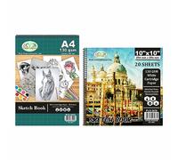 CHPL Paper Legend Sketchbook Set - Spiral-Bound, Sketchpad 130 GSM Thick Cartridge Paper Artist Book for Drawing, Sketching, Colored Pencils, Charcoal & Pastels - (A4 and 10x10)