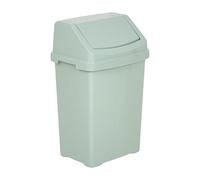 CHPL Plastic Waste Bin with Lid - 8L / 21L / 25L / 50L Bins - Easy-to-Clean Dustbin - Multi-Use Bin for Home & Commercial Use. (50L Swing Bin (Silver Sage))