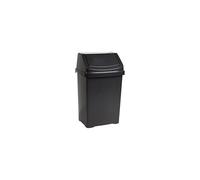 CHPL Plastic Waste Bin with Lid - 8L / 21L / 25L / 50L Bins - Easy-to-Clean Dustbin - Multi-Use Bin for Home & Commercial Use. (8L Swing Bin (Black))
