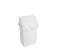 CHPL Plastic Waste Bin with Lid - 8L / 21L / 25L / 50L Bins - Easy-to-Clean Dustbin - Multi-Use Bin for Home & Commercial Use. (8L Swing Bin (White))