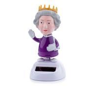 CHPL Solar-Powered Dancing Queen Toy - Waving Miniature Monarch, Fun Car Dashboard, Desk, or Window Décor, Quirky British Novelty Gift