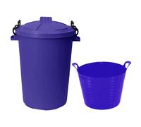 CHPL Waste & Storage Solution - 2-Piece Set with 50L Bin and 40L Flexible Tub - Ideal for Garden Waste, Recycling, Animal Feed & DIY Storage -