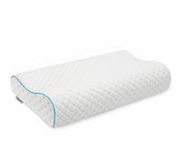 Chpstar Memory Foam Pillow, Neck Bed Contour Pillow for Sleeping, Ergonomic Orthopedic Cervical Pillow for Side Back Stomach Sleeper, White, Queen