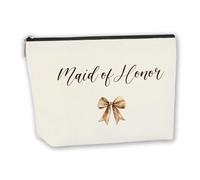 CHQIUCR Elegant Wedding Makeup Bag - Bride Bridesmaids & Mother of Bride or Groom Gift Set, Bridal Shower Present for Her, maidofhonor 0103, 9″W x 7″H