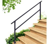 CHR Fence & Rail 170x91.5cm Hand Rails for Outdoor Steps, 6 Step Railing & Indoor Stair Railing Kit, Railings for Outdoor Steps and Hand Rails for Porch Railing & Deck Hand Rail, 5-6 Step Handrail