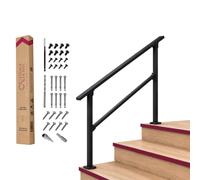 CHR Fence & Rail Hand Rails for Outdoor Steps, 3 Step Handrail & Indoor Stair Railing Kit, Railings for Outdoor Steps and Hand Rails for Porch Railing & Deck Hand Rail, 2-3 Step Railing