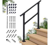CHR Fence & Rail Hand Rails for Outdoor Steps, 3 Step Handrail & Indoor Stair Railing Kit, Railings for Outdoor Steps and Hand Rails for Porch Railing & Deck Hand Rail, 2-3 Step Railing