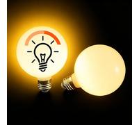 Chrasy 2 Packs G80 LED Globe E27 Screw Bulb, 5W (40W Equivalent) Vintage Light Bulbs, Opal White Glass, Dimmable, Warm White