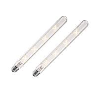 Chrasy 2 Pcs 8W T30 Filament Vintage LED Bulbs 85~265V E27 Base Tube Glass Light Long Lamp Bulb 2700K Edison Energy Saving Bulb for Pendant Wall Scones Vanity Sconce (Clear Glass)