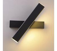 Chrasy Modern LED Wall Light Adjustable 350° Angle 12W Warm White, Black | Wall Sconce Lamps 3000K Indoor Bedside Reading Lighting Fixture Fit for Hallway Stairs Hotels Bedside Living Room
