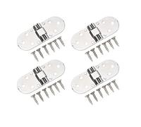 Chrees 180 Degree Zinc Alloy Flap Hinge Durable Folding Table Connectors for Sewing Machine 4 Sets (Bright Chrome)