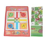 Chrees 2 in 1 Flying Chess and Ladder Board Game Set Foldable Non-Woven Chessboard with PP Pieces for Kids Adults Family Travel Camping