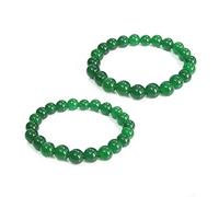 Chrees 2 Pcs 8mm Green Agate Bracelet, Lucky Wealth Feng Shui Charm Bracelet with Triple Protection, for Business Success and Good Fortune (35.00)
