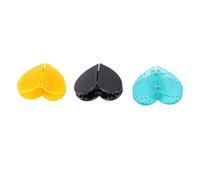 Chrees 3 Pcs Heart Shaped Hair Clips, Strong Hold No Slip Magnetic Hair Styling Clips for Women, with Anti Slip Teeth for Workouts Yoga Commutes, Orange Blue Black