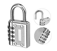 Chrees 4 Digit Combination Padlock 4 Digit Password Padlock Combination Drawer Lock Keyless Zinc Alloy Mechanical Lock with 10000 Codes for Luggage Drawer Cabinet Gym Travel Bag (Electroplated)