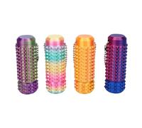 Chrees 4 Pcs 3D Printed Spiky Keychain Fidget Sensory Toy Stress Relief Tool with Rotating Wheel Silent Operation for Adults Adolescents Focus Anxiety (Multicolor)