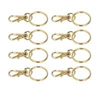 Chrees 50PCS Gold Lobster Claw Clasp, 360 Degree Rotating Keychain with Key Rings, for DIY Jewelry Keychains Lanyards Wallets Handbags