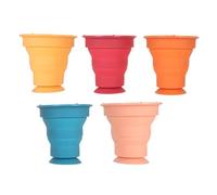 Chrees 5Pcs Silicone Baby Stacking Cups Suction Cup Toys with Color Recognition and Teether for Bath and Early Educational Storage