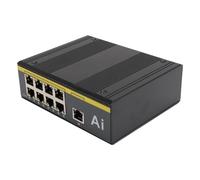 Chrees 9 Port PoE Switch 10/100Mbps with IP40 Protection for Industrial | Metal Housing, Wide Temp -40°C to 80°C, DIP Switch VLAN Isolation, Dual DC Power Input, 8 PoE Ports Plus 1 Uplink