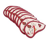 Chrees 9pcs Iron Head Covers, Cute Lucky Cat Embroidery with Thickened Plush Inside, for 4 5 6 7 8 9 P S A Clubs