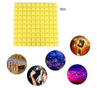 Chrees Acoustic Foam Panels 50cm X 5cm, Pyramid Shape (Yellow (50*50*5CM) | Sound control, Noise absorption, Customizable colors, Lightweight design, Ideal for studios