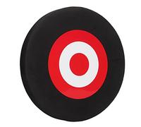 Chrees Archery Moving Target, High Density EVA Round Self Healing Foam for Outdoor Indoor Practice, with 2 Target Papers for Training and Pet Toys (Black Red)