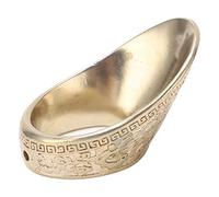 Chrees Archery Thumb Ring, High Hardness Mirror Polished Finger Guard with Fixed Rope for Mongolian Traditional Bow, Brass Silver Material (23)