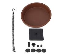 Chrees Bird Bath Fountain Solar Pump with 6 Nozzles, Garden Decor