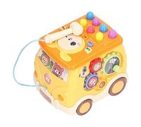 Chrees Bus Beat A Mole Toy, Educational Interactive Musical Learning Activity Cube with Smart House Feature for Toddlers, Improve Motor Skills and Hand Eye Coordination (Yellow)
