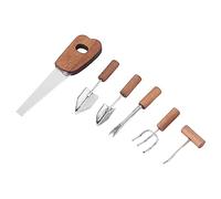 Chrees Dollhouse Miniature Gardening Tools, 1/12 Scale DIY Garden Farming Tools with Beech Wood and Metal, for Mini House Balcony Fairy Garden Christmas Birthday Gift