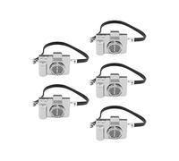 Chrees Dollhouse Miniature Retro Cameras, Tiny Plastic Decorations with Built In Battery, for 1:6 or 1:12 Scale Doll House Accessories and Gifts (Silver)