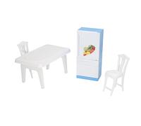 Chrees Dollhouse refrigerator, miniature pretend play toy with openable doors, for kitchen role play games, kids gifts and DIY dollhouse decoration