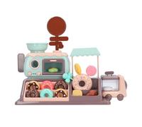 Chrees Donut Store Toys Playset, Electronic Pretend Play Kitchen with Music and Light, Role Playing Donut Shop for Boys Girls, Includes Donuts Candies Oven Stand and Play Money